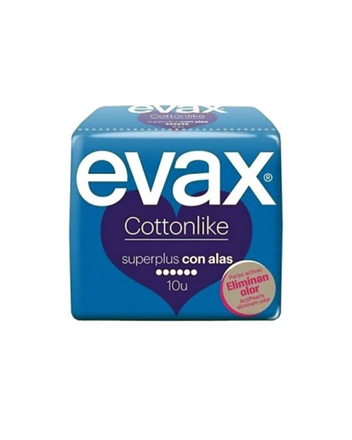 Evax compresas Cottonlike Superplus con alas 10uds