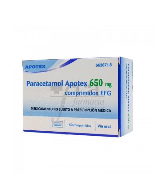 PARACETAMOL AUROVITAS SPAIN 650 mg COMPRIMIDOS EFG