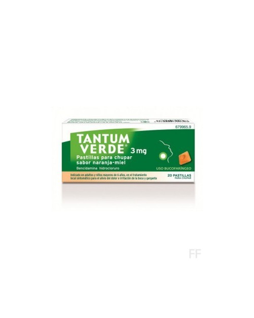 TANTUM VERDE 3 mg PASTILLAS PARA CHUPAR SABOR NARANJA-MIEL
