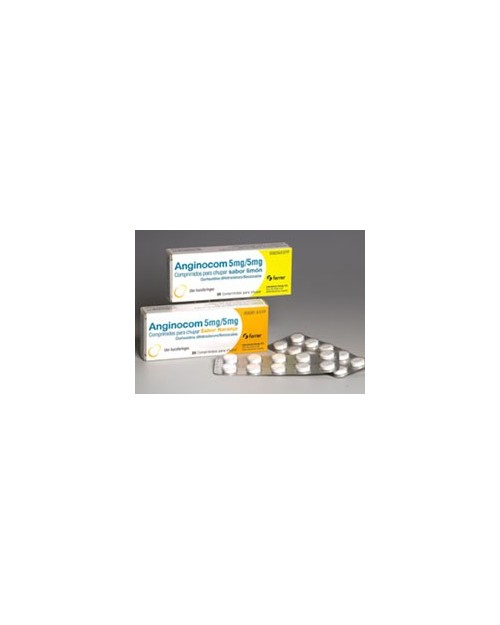 ANGINOCOM 5 mg/ 5 mg COMPRIMIDOS PARA CHUPAR SABOR NARANJA